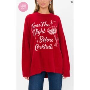 Show Me Your Mumu Classic Crewneck Sweater Twas the Night. Sz XS